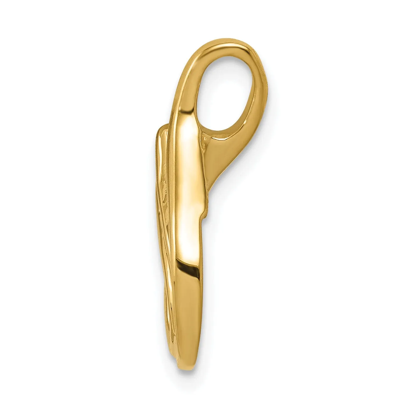 14k Yellow Gold Double Swirl Design Fancy Slide Pendant