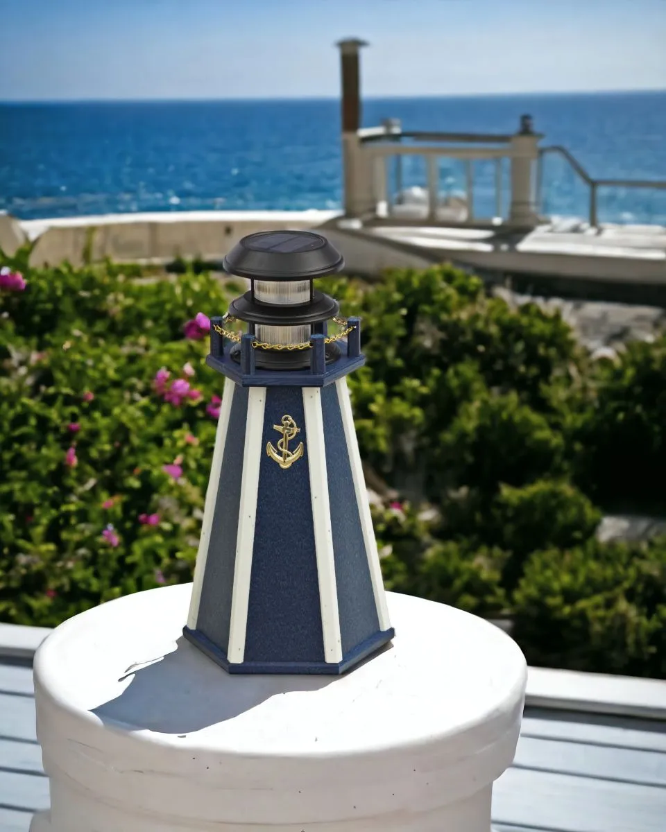 18 Inch Accent Poly Solar Lighthouse