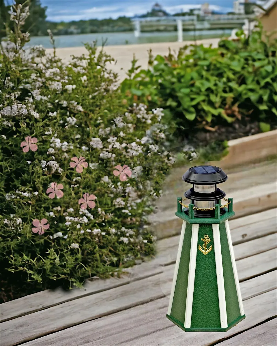 18 Inch Accent Poly Solar Lighthouse