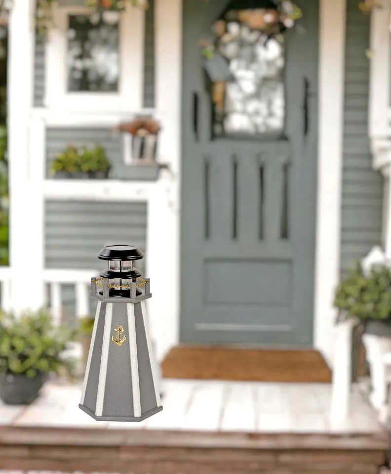 18 Inch Accent Poly Solar Lighthouse