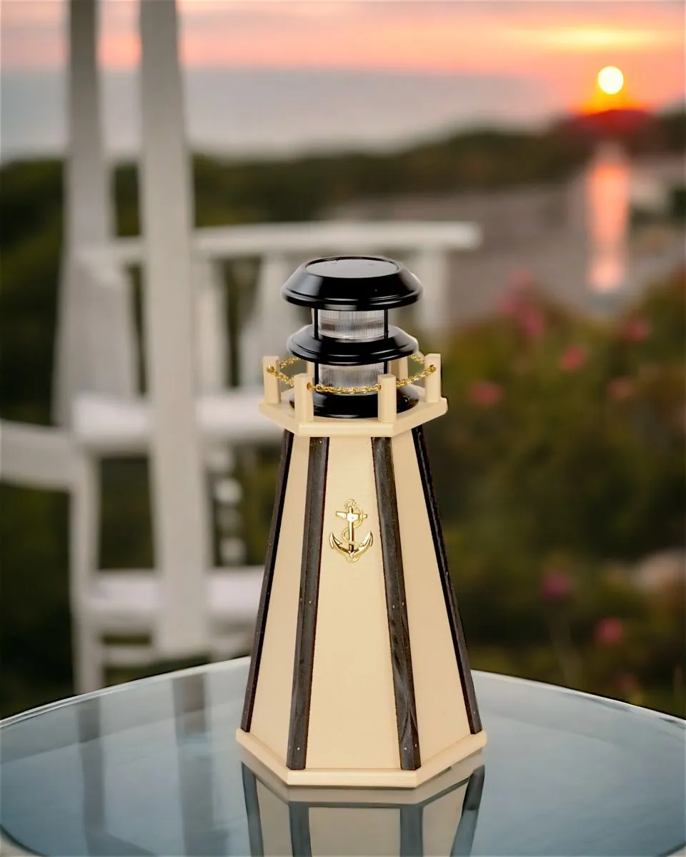 18 Inch Accent Poly Solar Lighthouse