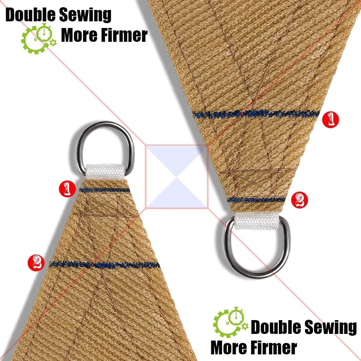 18'x'16' Rectangle Patio Sun Shade Sail（Sand Color）