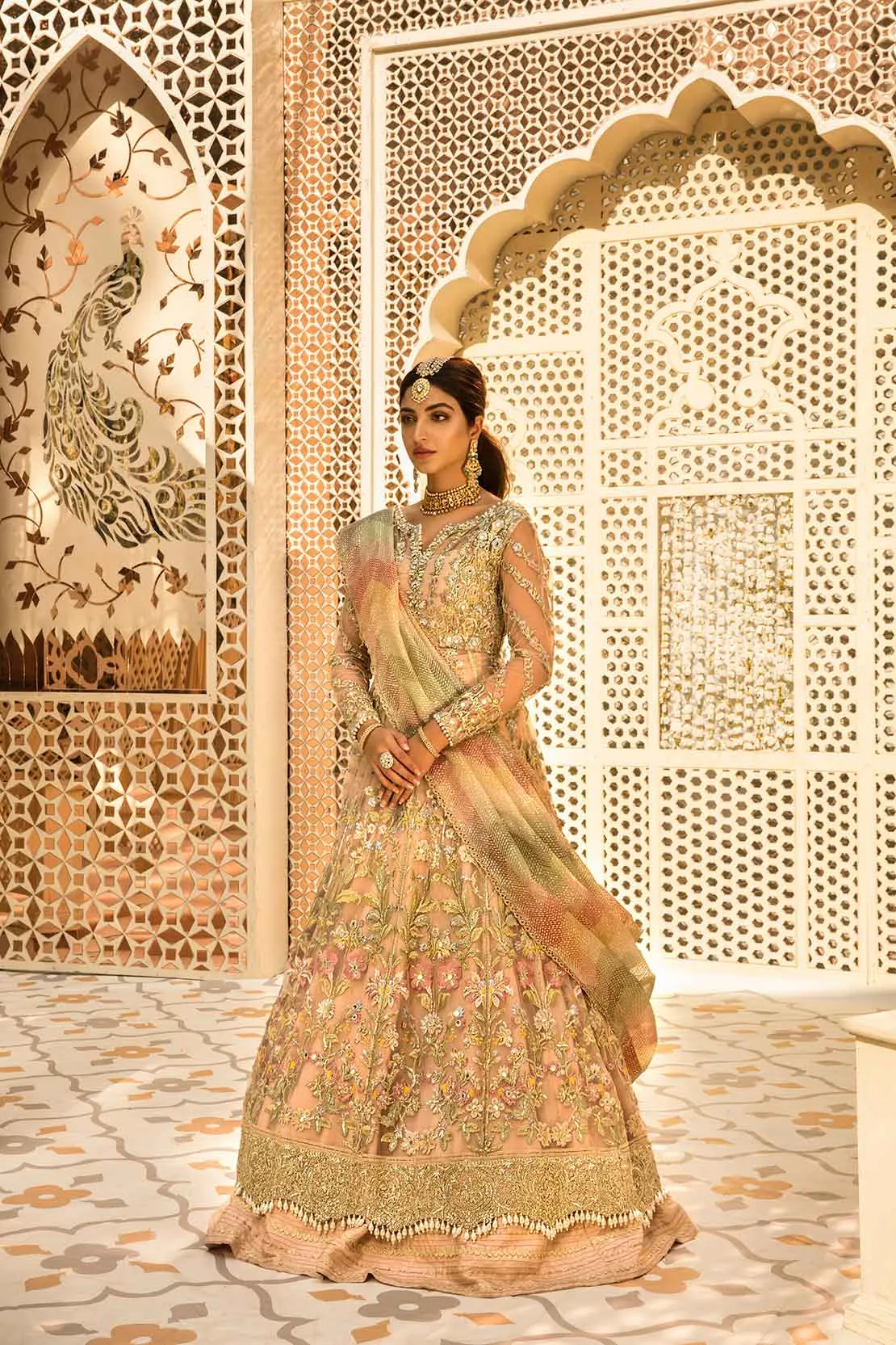 1A SHEESHAY HAZARON - BLUSH | Crimson X Saira Shakira Wedding Collection '22 | Unstitched Embroidered Velvet Suits