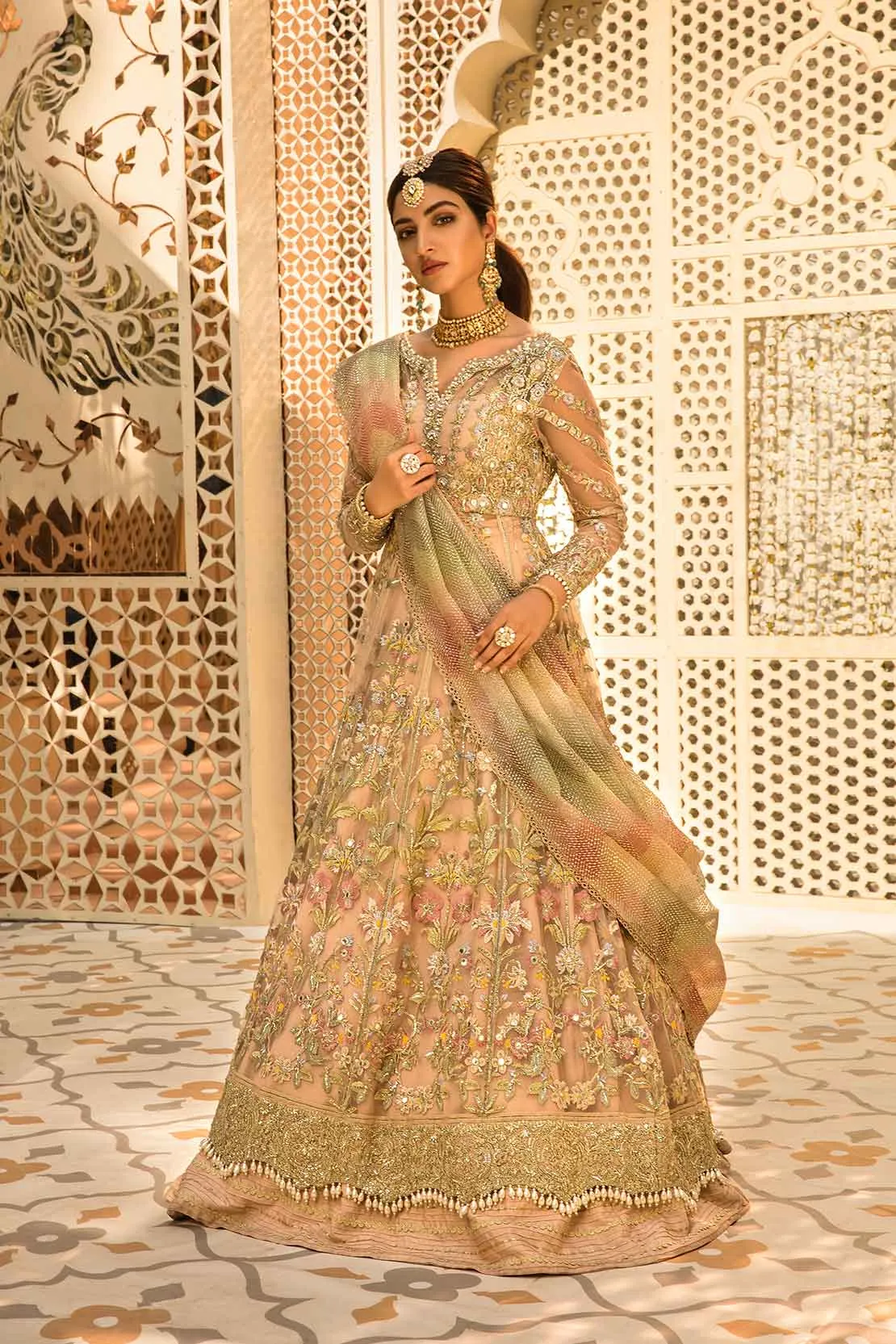 1A SHEESHAY HAZARON - BLUSH | Crimson X Saira Shakira Wedding Collection '22 | Unstitched Embroidered Velvet Suits