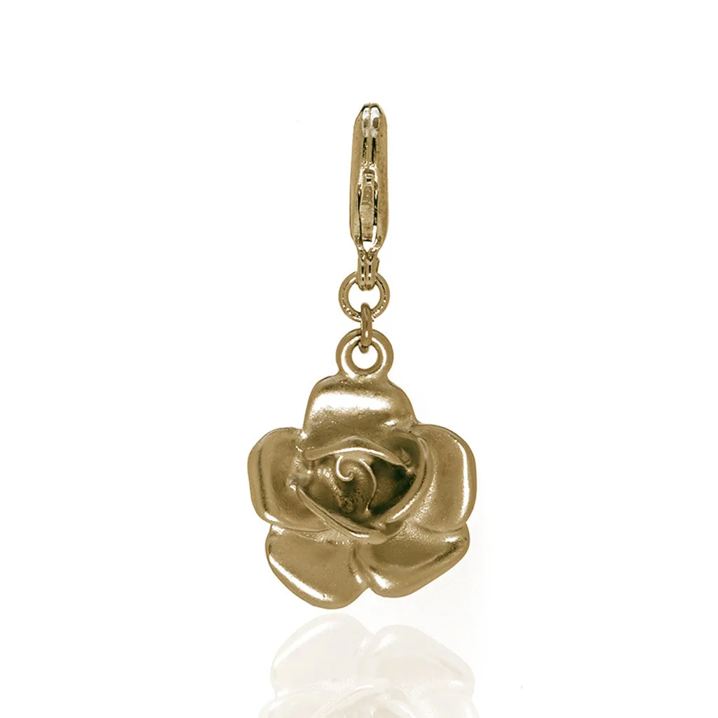 22K Garden Gold Rose Charm with Lobster Claw