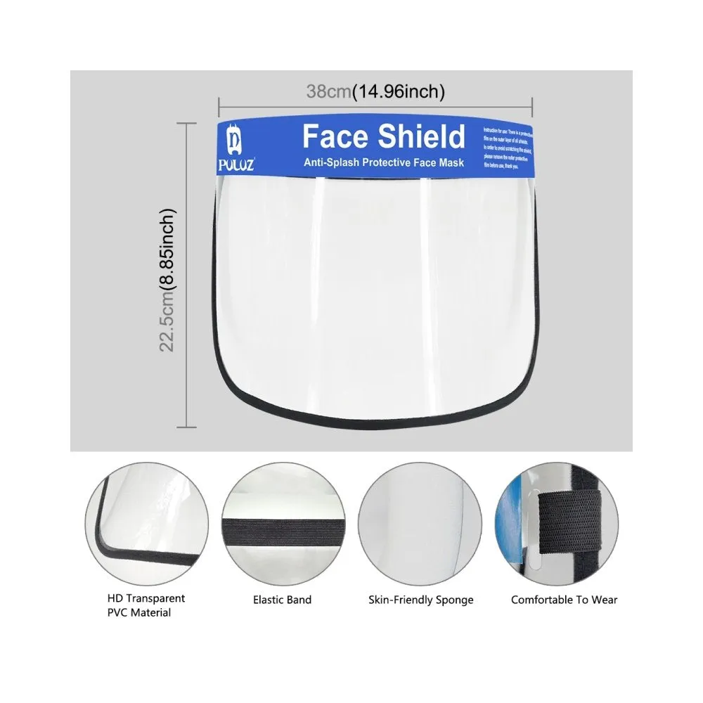 2PCS Transparent Face Guard Anti-Splash Protective Face Covers
