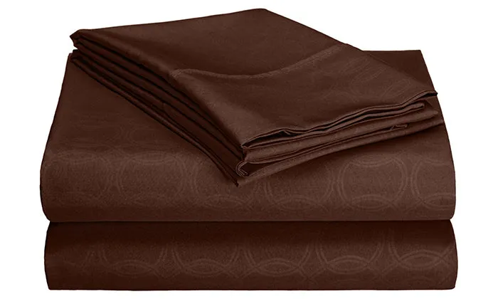 4-Piece Set: Super-Soft 1600 Series Circle Embossed Bed Sheet