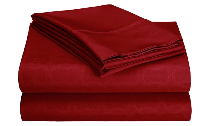 4-Piece Set: Super-Soft 1600 Series Circle Embossed Bed Sheet