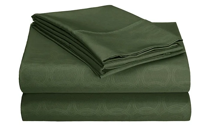 4-Piece Set: Super-Soft 1600 Series Circle Embossed Bed Sheet