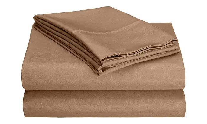 4-Piece Set: Super-Soft 1600 Series Circle Embossed Bed Sheet