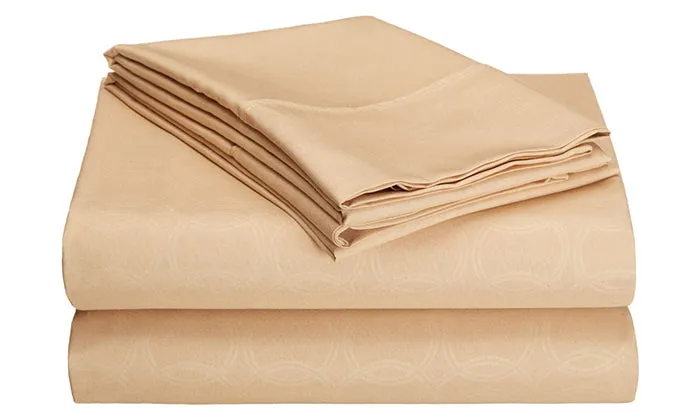 4-Piece Set: Super-Soft 1600 Series Circle Embossed Bed Sheet