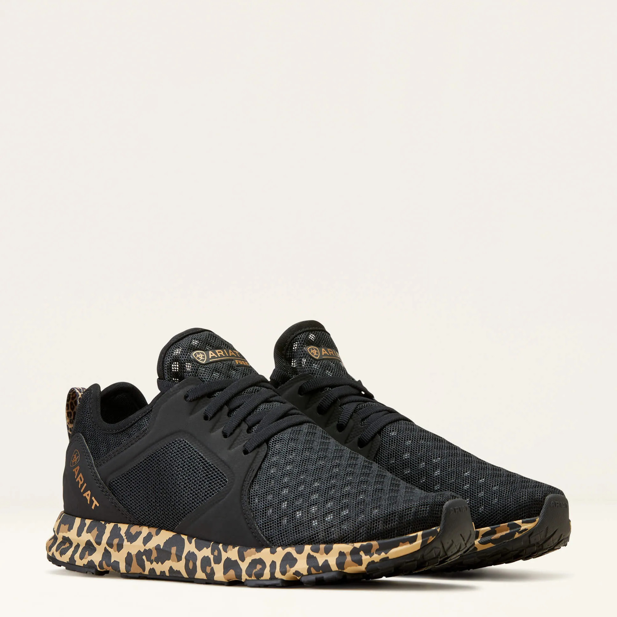 40% OFF - ARIAT Fuse Trainers - Womens - Black Mesh / Leopard Print - Size: UK 5