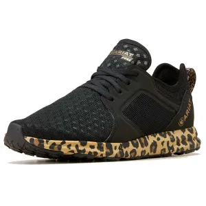 40% OFF - ARIAT Fuse Trainers - Womens - Black Mesh / Leopard Print - Size: UK 5