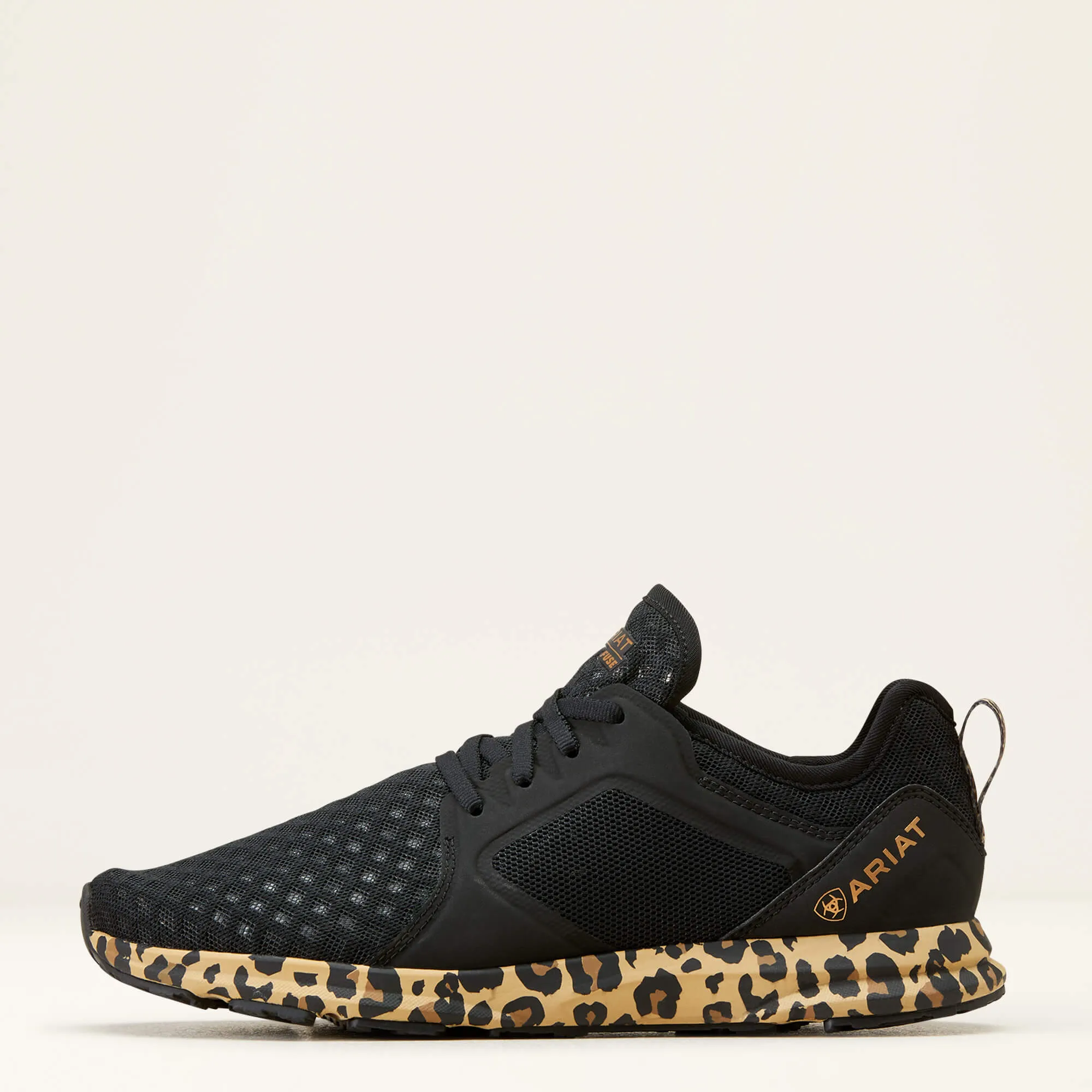 40% OFF - ARIAT Fuse Trainers - Womens - Black Mesh / Leopard Print - Size: UK 5