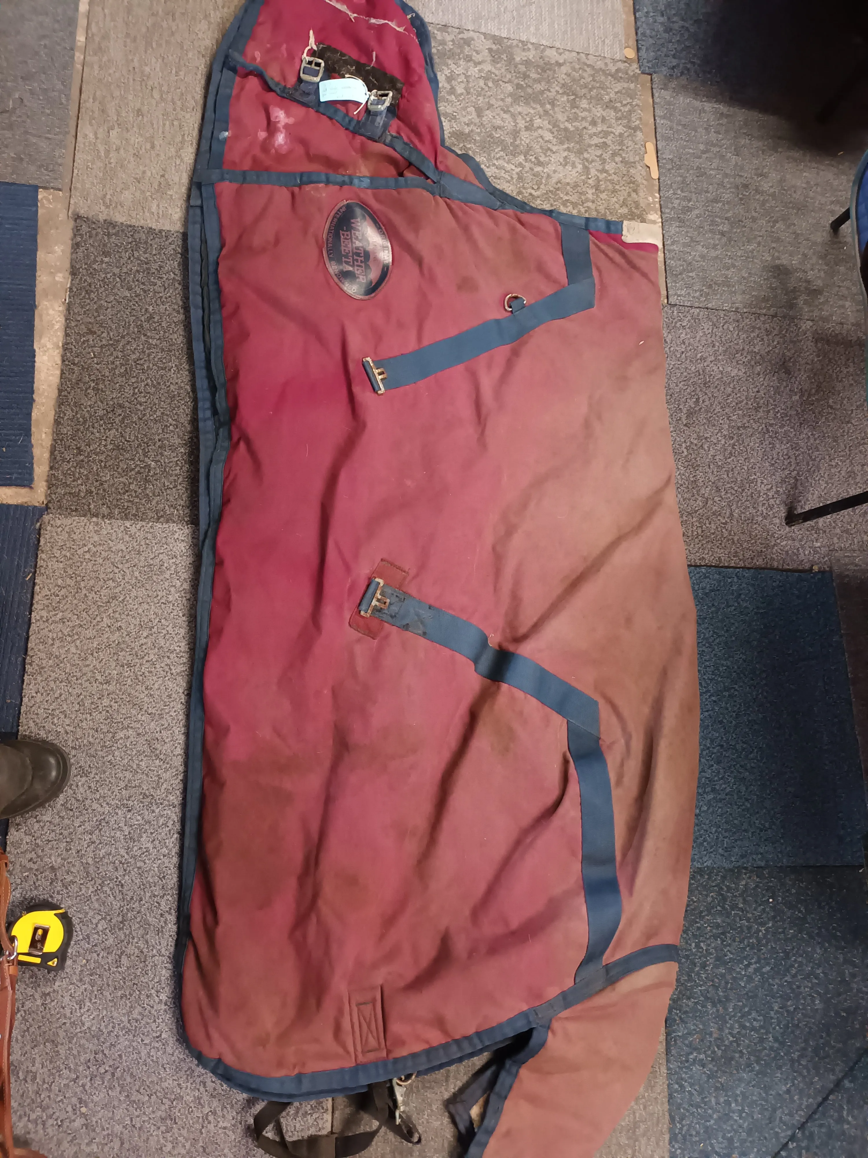 5'3, old style weatherbeeta, fur lined, heavy weight stable rug, red