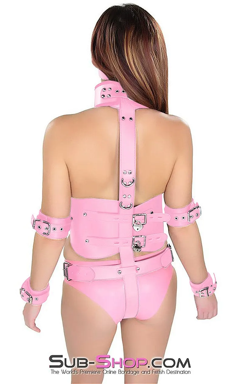 7015MH      Pink Top to Bottom Collar, Belt & Chastity Set - MEGA Deal