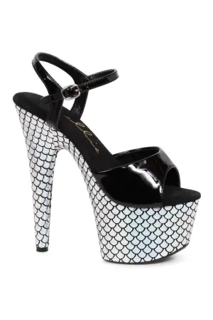 709-MARINA Platform Sandal  | Clear Vinyl