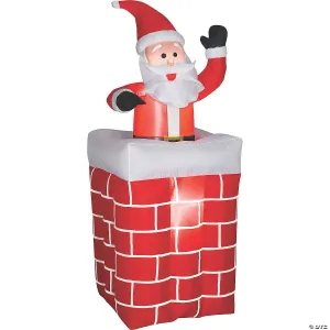 72" Blow Up Inflatable Santa Chimney Outdoor