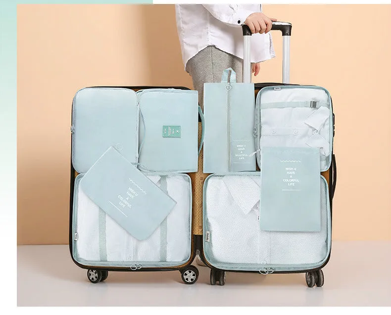 8pcs-Waterproof Travel Luggage Organizer Packing Bags