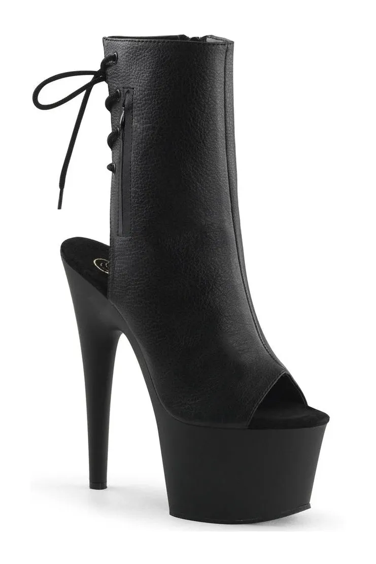 ADORE-1018 Platform Boot  | Black Faux Leather