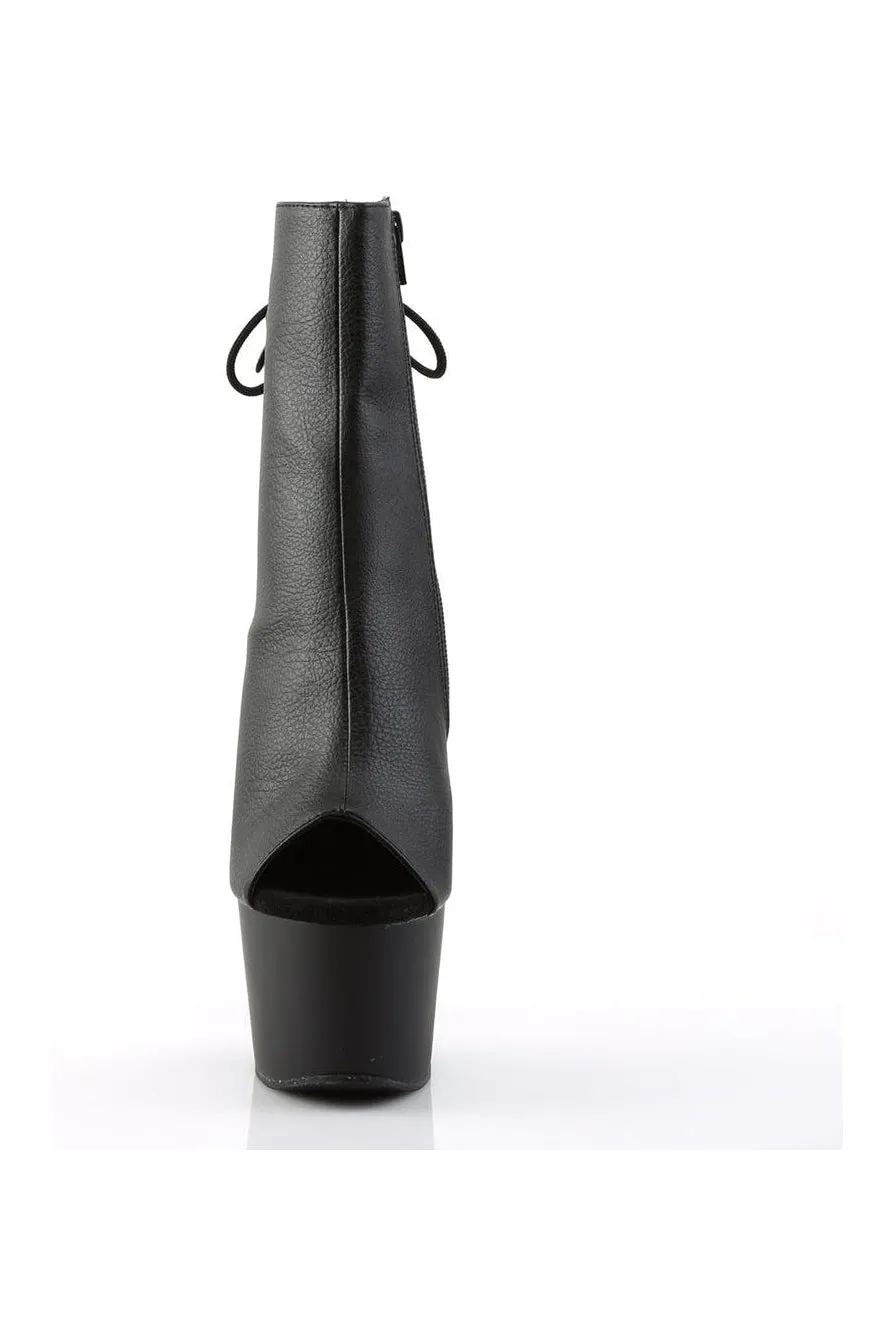 ADORE-1018 Platform Boot  | Black Faux Leather
