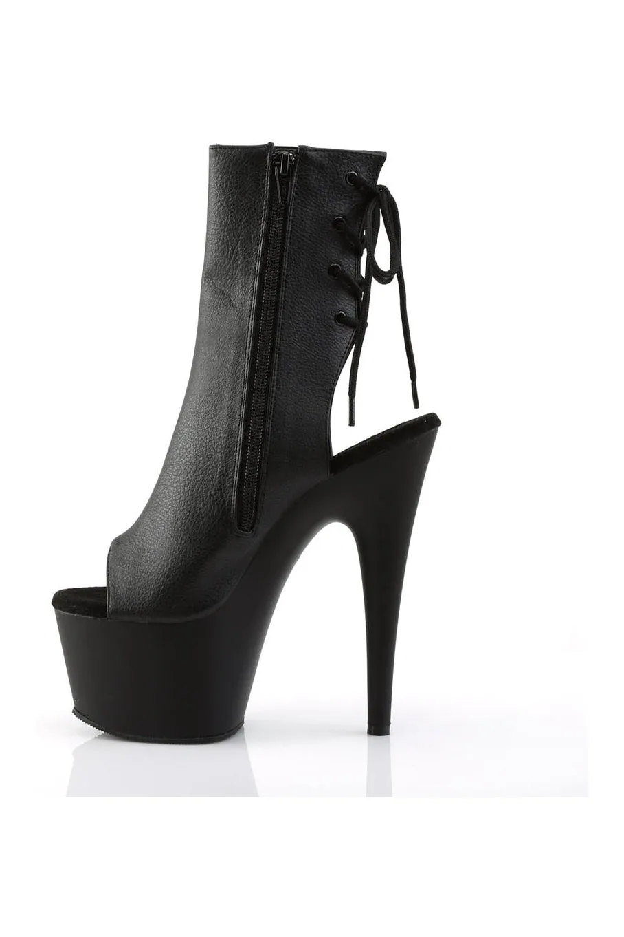 ADORE-1018 Platform Boot  | Black Faux Leather