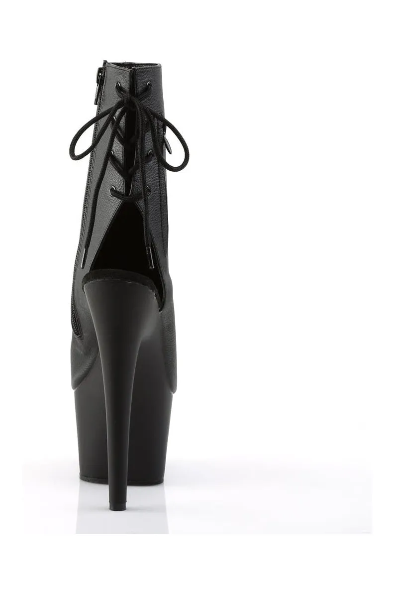 ADORE-1018 Platform Boot  | Black Faux Leather