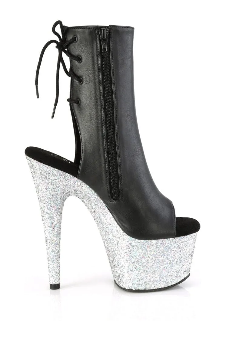 ADORE-1018LG Black Faux Leather Ankle Boot