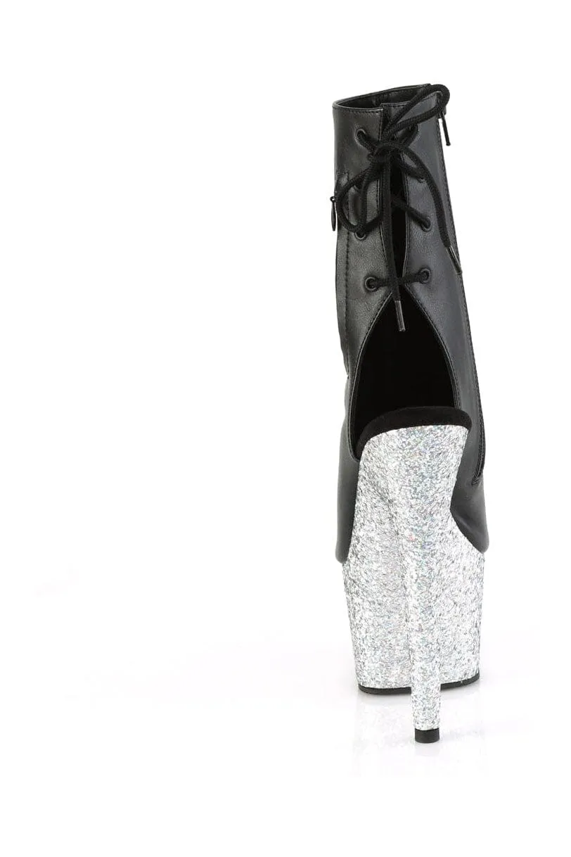 ADORE-1018LG Black Faux Leather Ankle Boot