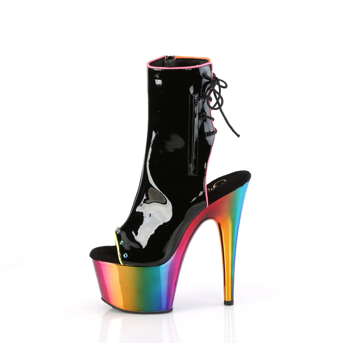 ADORE-1018RC-02  Black Patent/Rainbow Chrome
