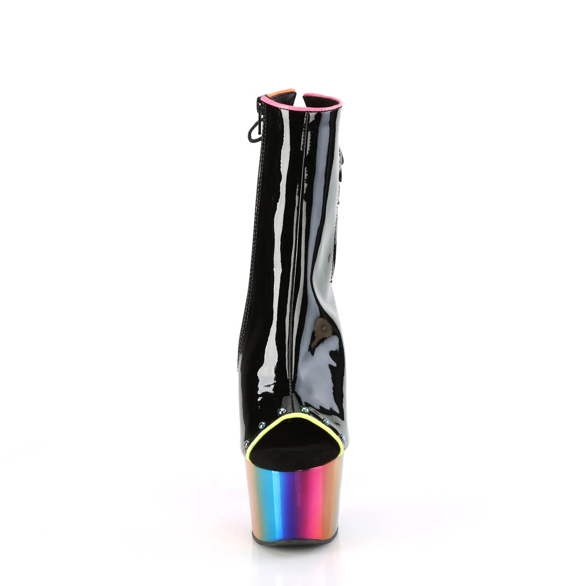 ADORE-1018RC-02  Black Patent/Rainbow Chrome