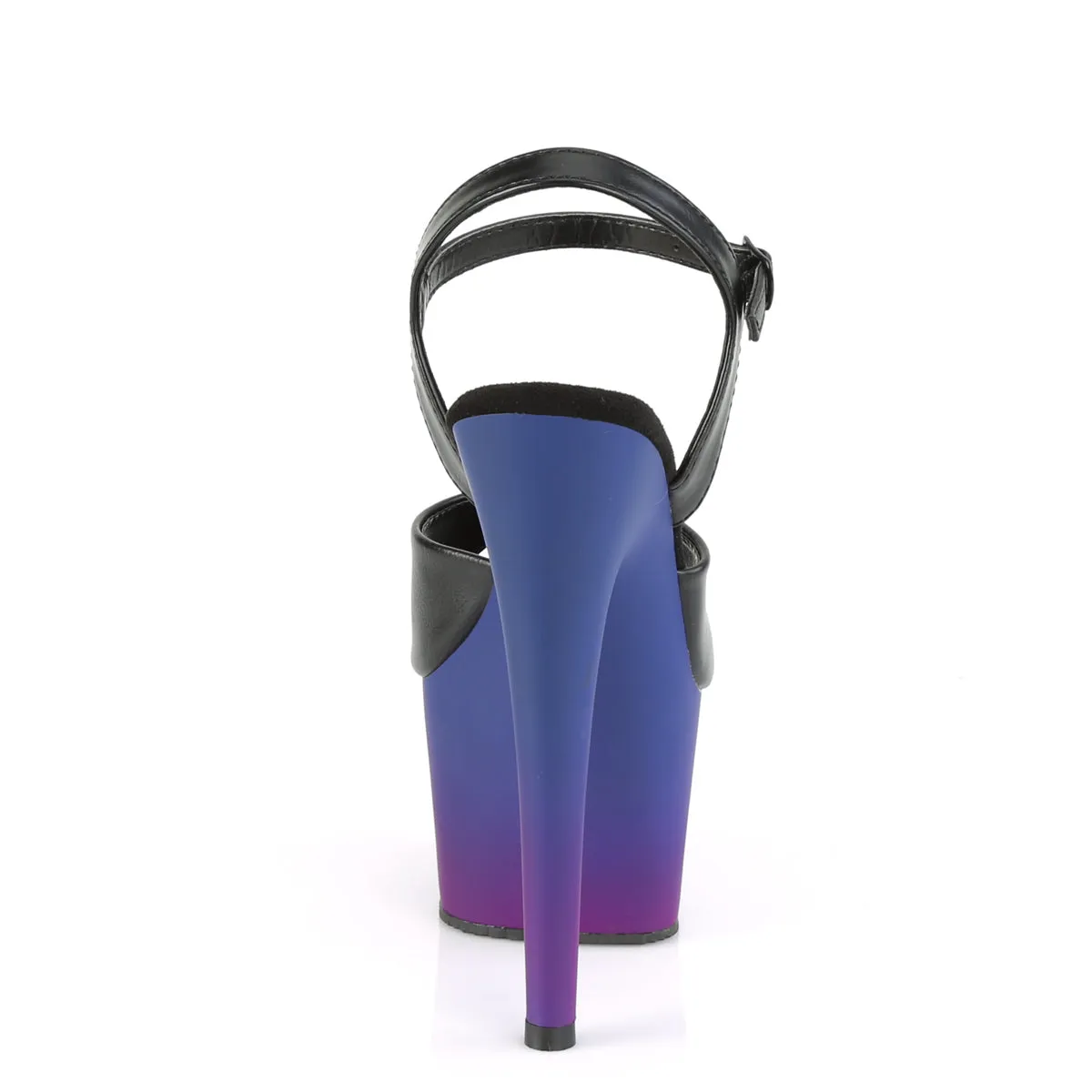 ADORE-709BP  Black Faux Leather/Blue-Purple Ombre