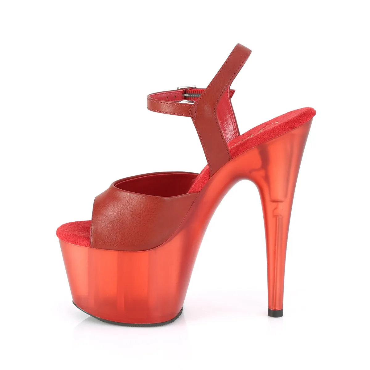 ADORE-709T  Red Faux Leather/Frosted Red