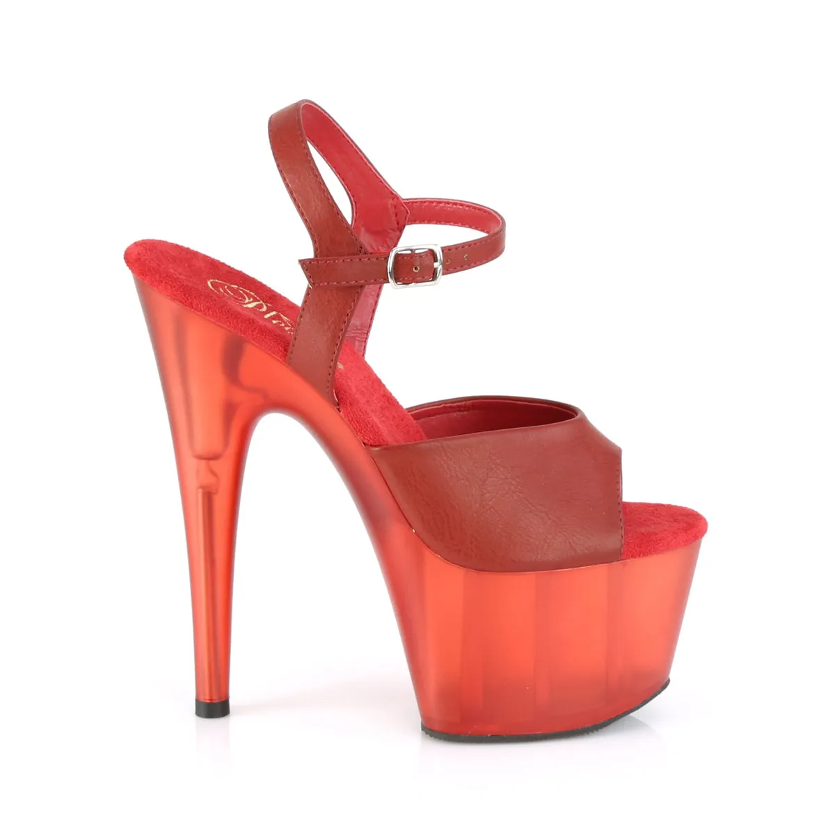 ADORE-709T  Red Faux Leather/Frosted Red