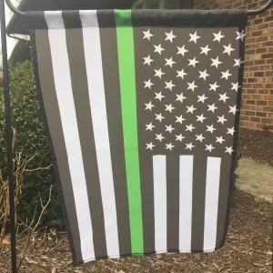 American Flag Thin Green Line Garden Flag