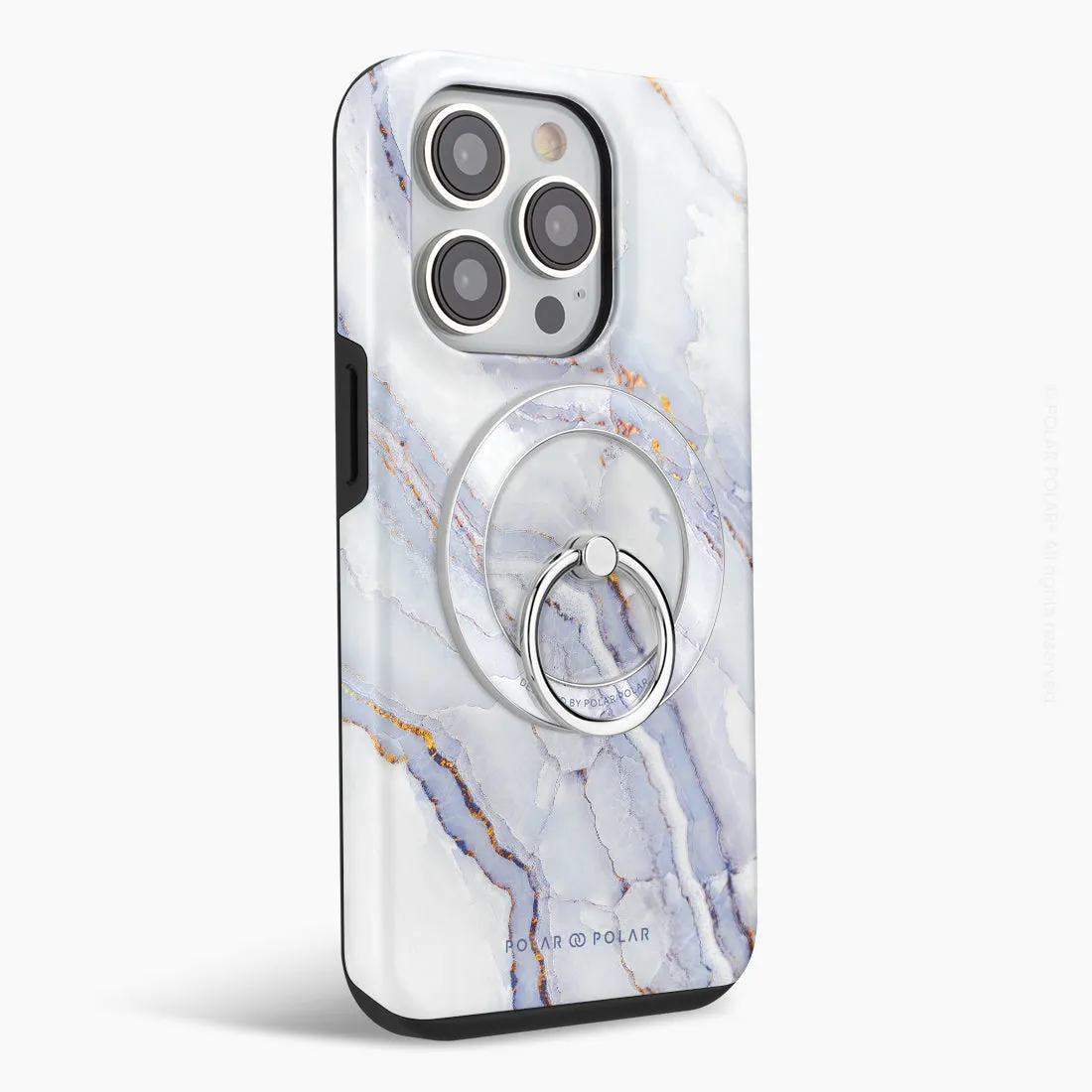 Arctic Ocean - Silver MagSafe Phone Grip and Ring Holder Stand