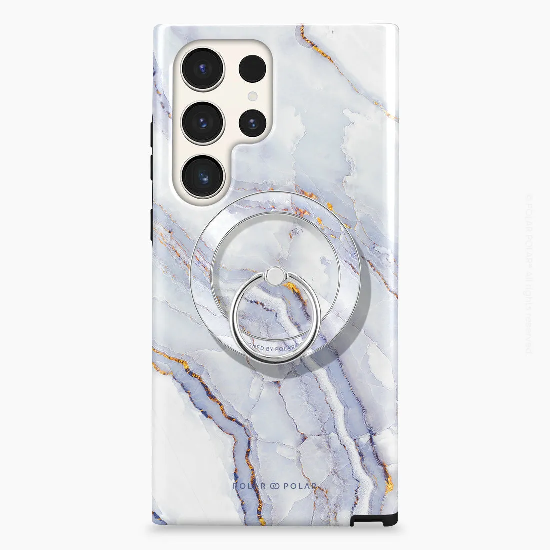 Arctic Ocean - Silver MagSafe Phone Grip and Ring Holder Stand