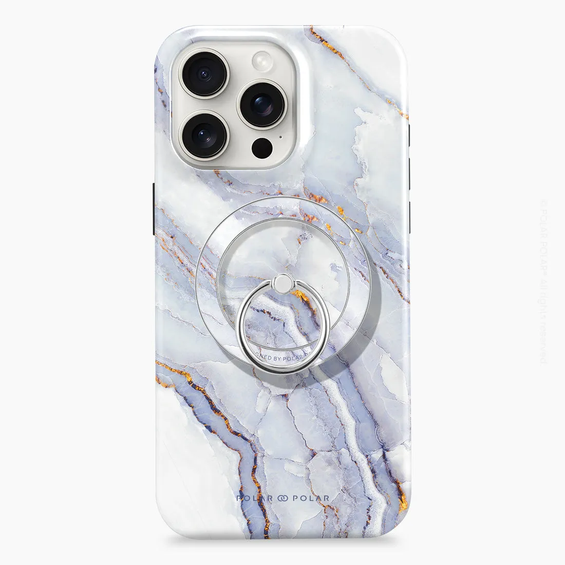 Arctic Ocean - Silver MagSafe Phone Grip and Ring Holder Stand