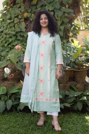 AZZURE ROSE BUD SILK KURTA