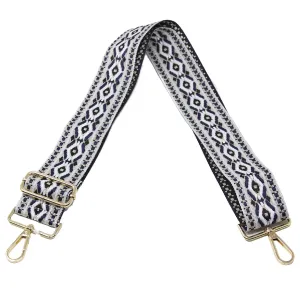 Beige & Navy "Guitar" Purse Strap