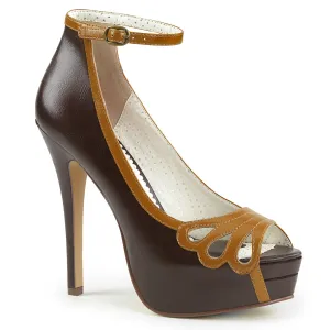 BELLA-31  Dark Brown-Maple Faux Leather