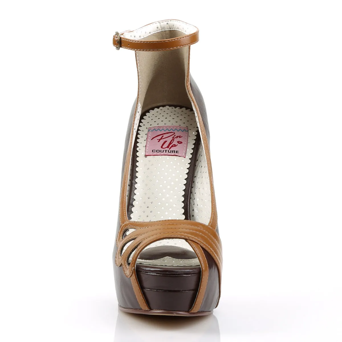 BELLA-31  Dark Brown-Maple Faux Leather