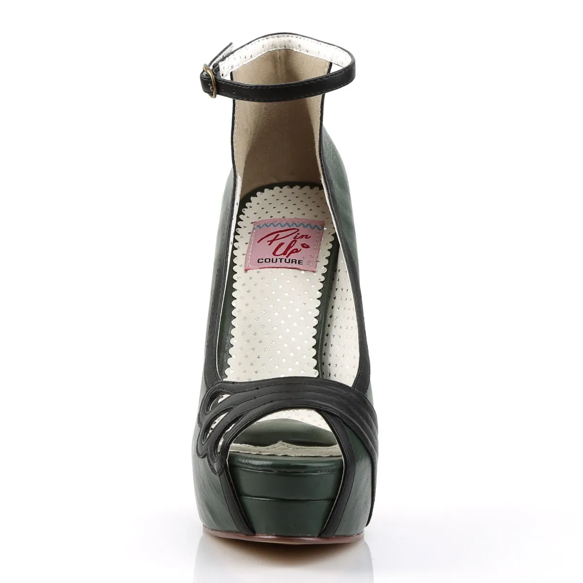 BELLA-31  Dark Green-Black Faux Leather