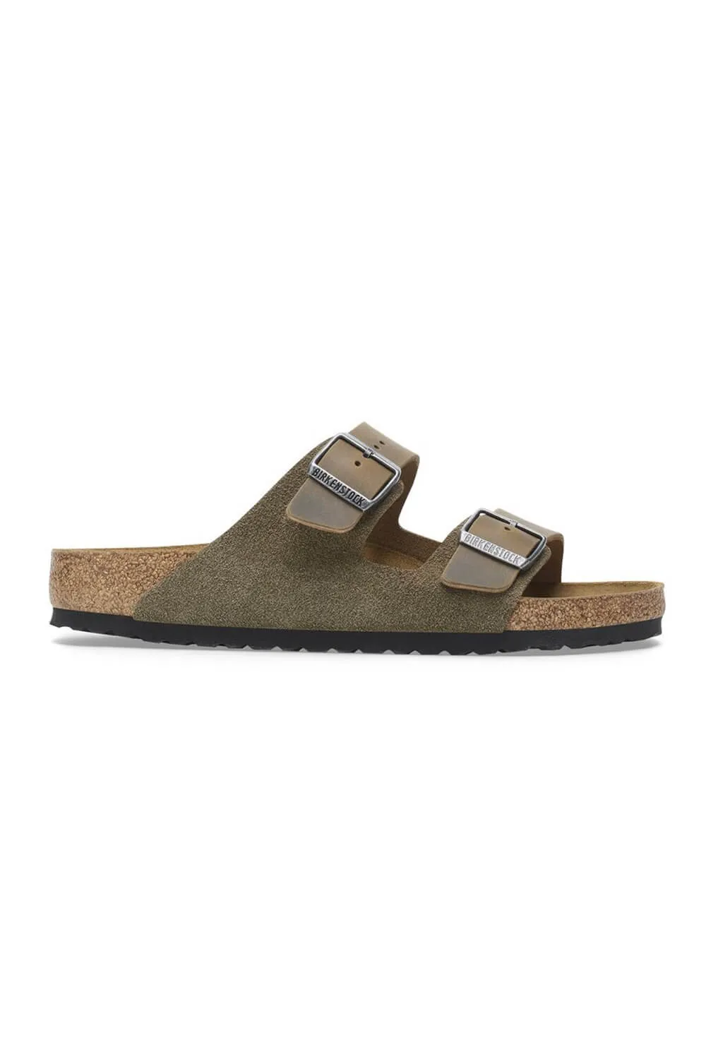 Birkenstock Arizona Suede Oiled Leather Sandals for Men in Thyme | 1028151