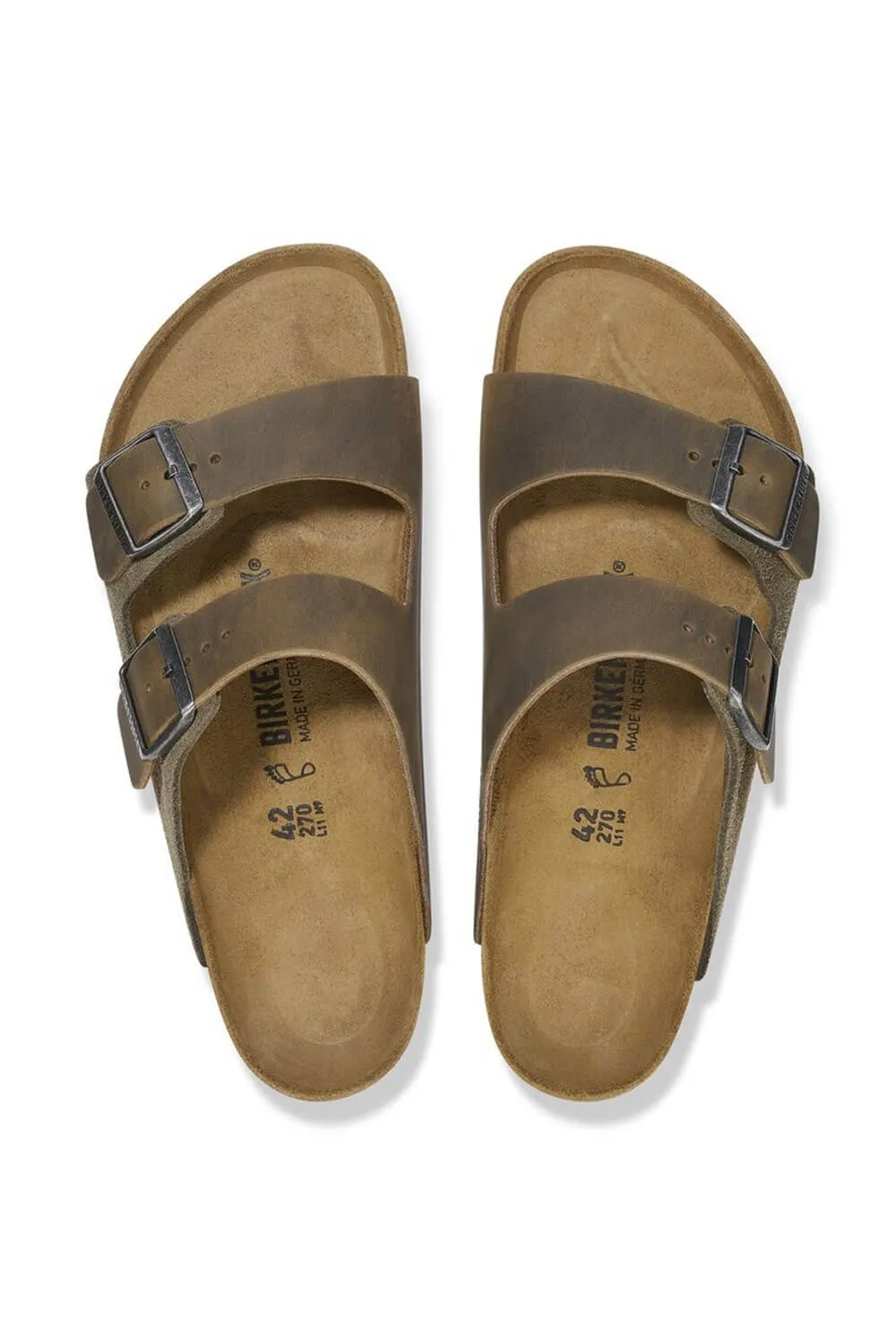 Birkenstock Arizona Suede Oiled Leather Sandals for Men in Thyme | 1028151