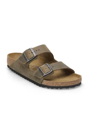 Birkenstock Arizona Suede Oiled Leather Sandals for Men in Thyme | 1028151