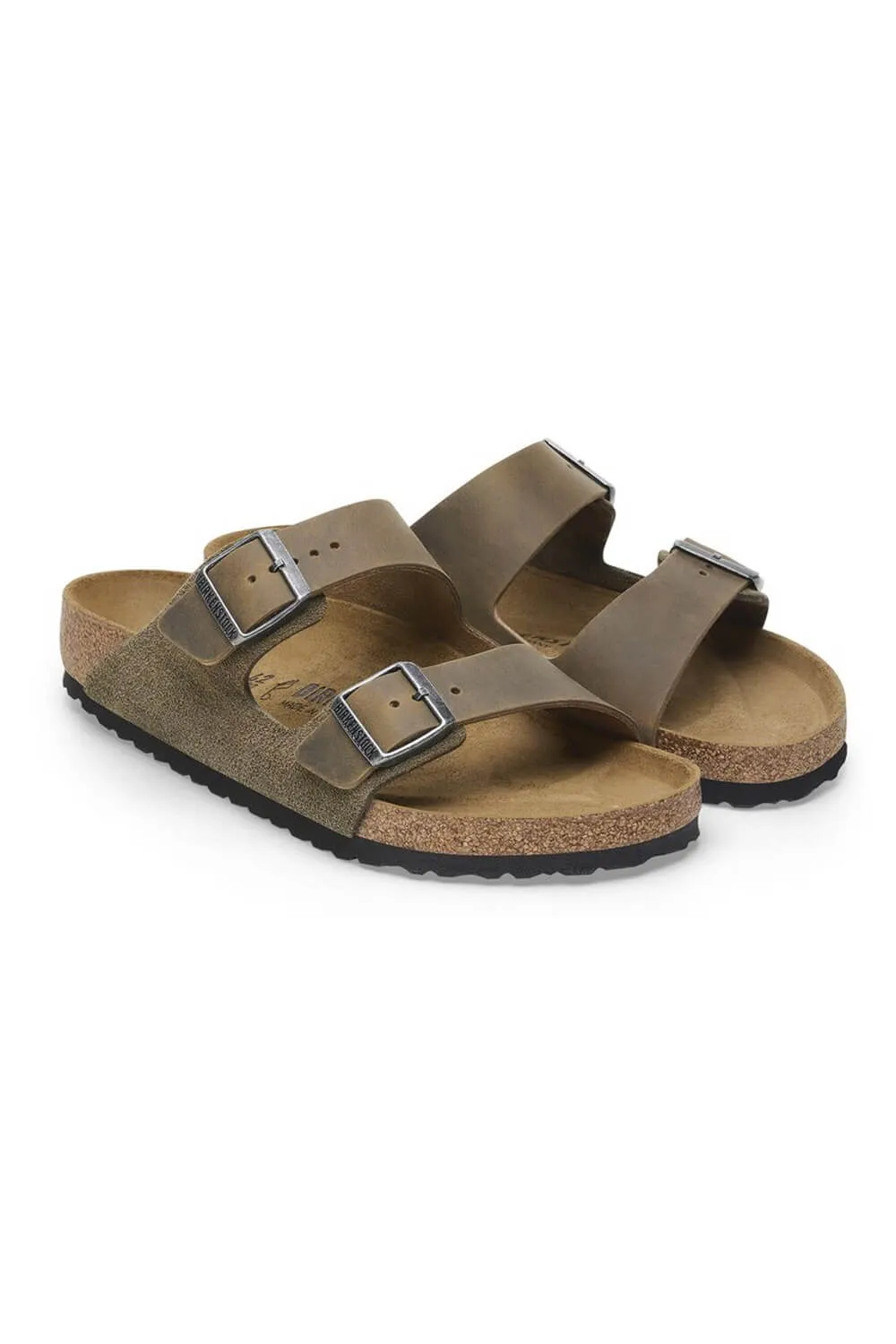 Birkenstock Arizona Suede Oiled Leather Sandals for Men in Thyme | 1028151