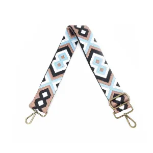Black & Blue Geometric "Guitar" Purse Strap