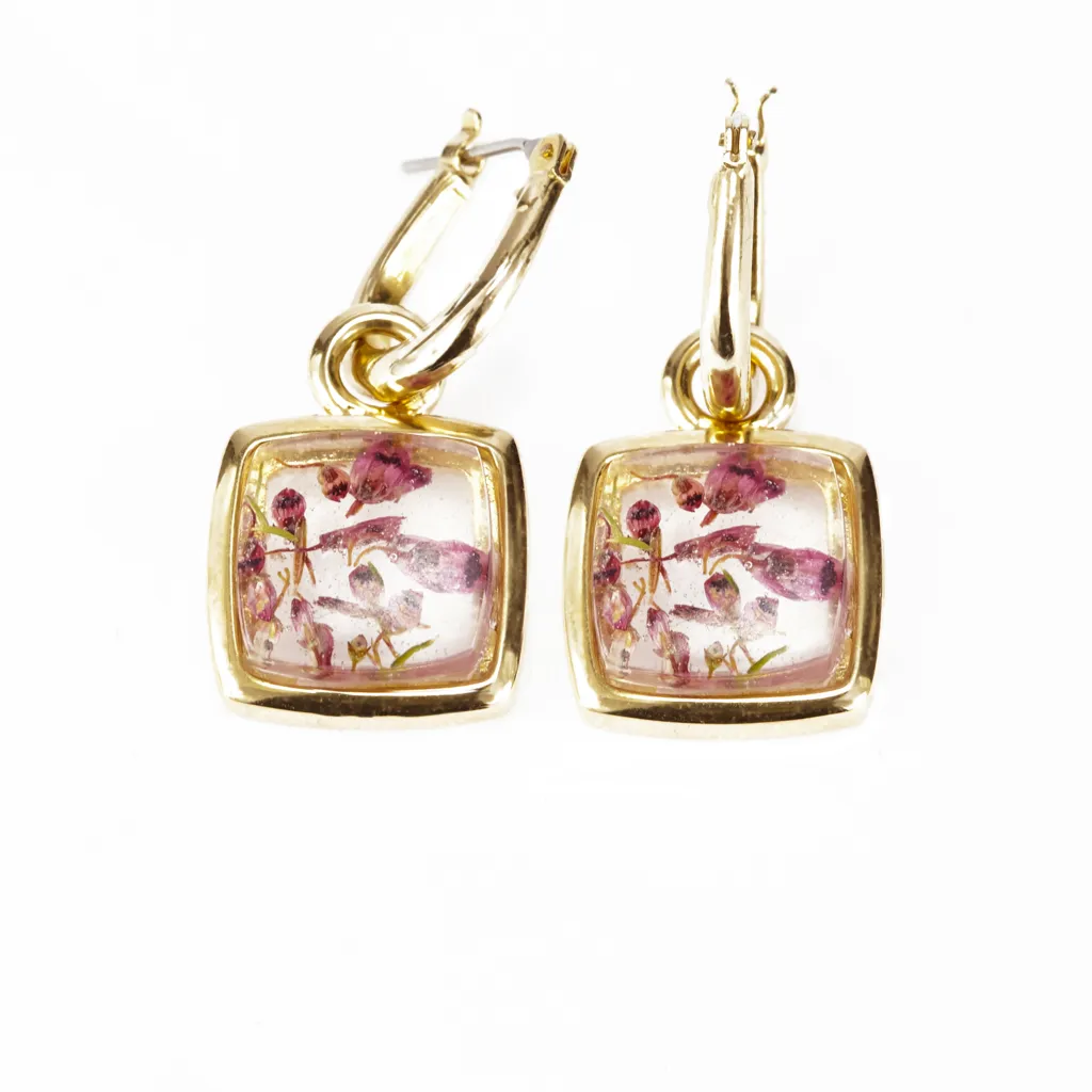 Bloom Bloom Goldtone Square Flower Earrings