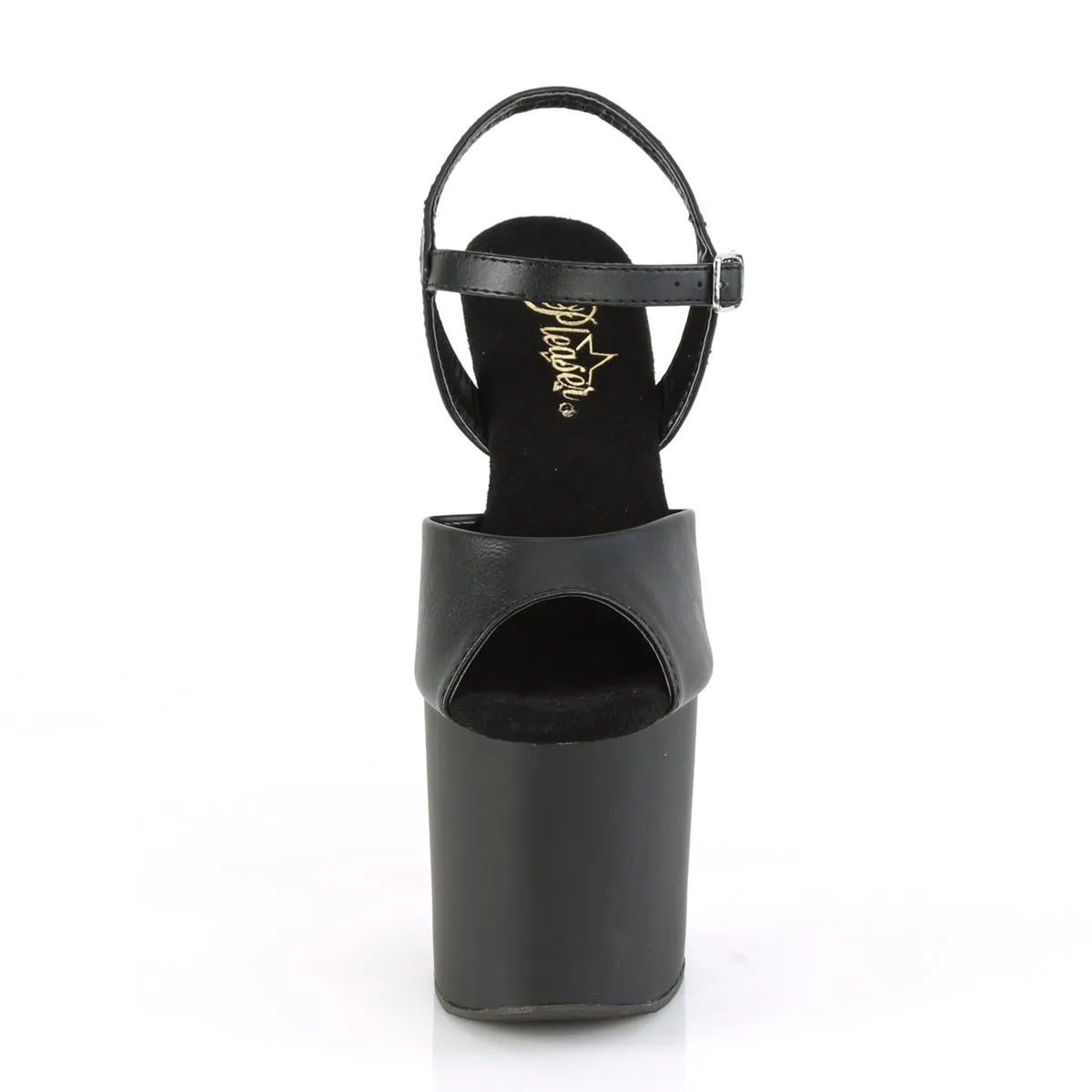 BONDGIRL-709  Black Faux Leather/Black Matte